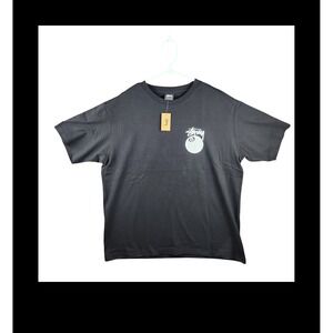 STUSSY 8 Ball Pig Dyed Tee Black Large Graphic T Shirt